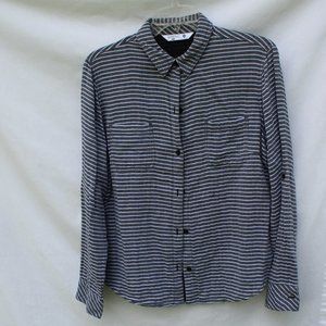 Women's Riders by Lee Black White Striped Top Sz M
